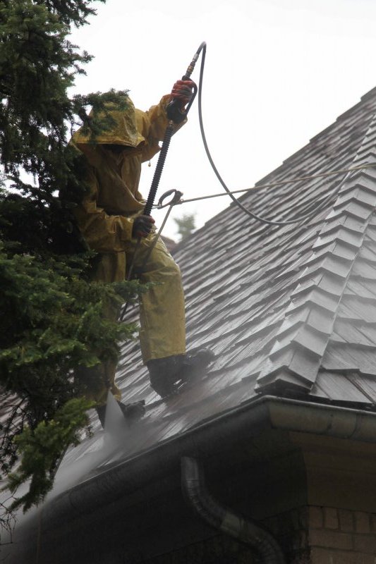 How to wash a cedar roof