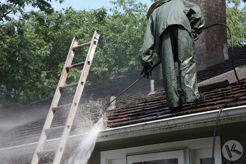 Pressure Washing Gutters While Cleaning a Cedar Roof (Minnetonka, MN)