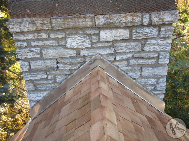 Chimney Flashing Repair on a Cedar Roof in Orono