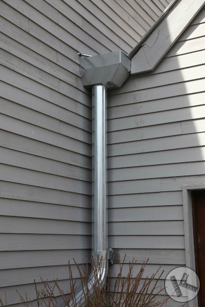 Galvanized Steel Collection Box & Large Downspout in Greenwood