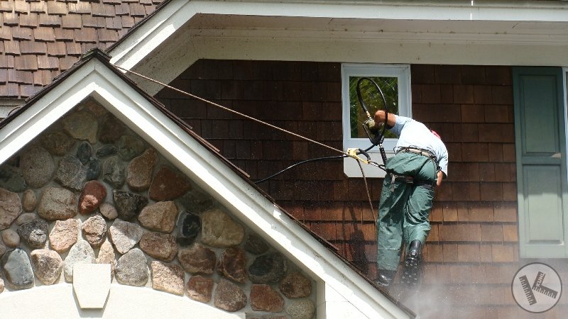 DURING: Professional Cedar Roof Cleaning (Eden Prairie, MN)