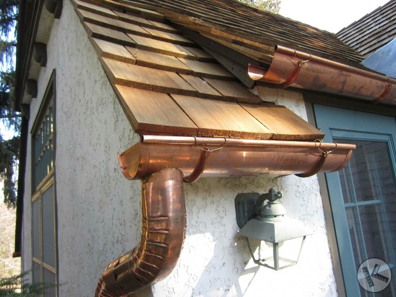 Classic Copper Gutters on Cedar Roof