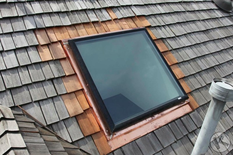 AFTER: New Flashing Around Skylight on Cedar Roof in Orono